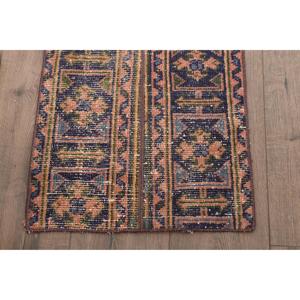 Alfombra de 1.4x2.8 pies, Alfombra Turca Vintage, Alfombra de Lana Azul Ombré - Product Image 2