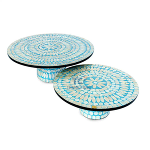 Plateau à chocolat incrusté de nacre de haute qualité, service de coquillages, support à gâteaux pour Ramadan et Eid Mubarak, vente en gros - Product Image 6