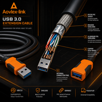 USB3.0 tipo A macho a hembra extensor repetidor Cable USB 3,0 Cable de extensión