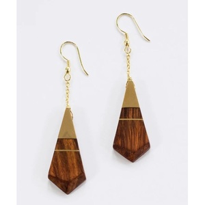 Boucles d'oreilles en bois sculpté - Product Image 2
