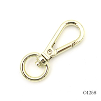Porte-clés en alliage de zinc plaqué or PVD de qualité supérieure, avec mousqueton pivotant en métal pour accessoires de porte-clés