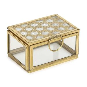 Organizador de Joyas de Vidrio Premium con Marco de Latón Dorado para una Decoración Elegante del Hogar - Product Image 5