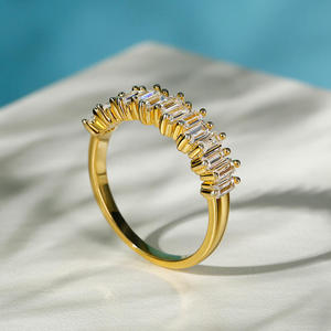 Jeulia Moissanite <b>Ring</b>-<b>Emerald</b> Cut Sterling Silver Women's <b>Band</b> - Product Image 6