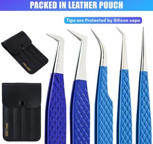 Pince à épiler à pointe de fibre d'acier inoxydable tendance pince à épiler d'extension de cils volume 45 pince à épiler à extension de cils à 90 degrés - Product Image 3