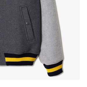 Blouson universitaire en laine personnalisé pour homme, style urbain, best-seller, col rond, léger, coupe-vent, à bouton unique, respirant - Product Image 4