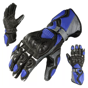 Custom Biker Touring Puro Negro Genuino Cuero de vaca Impermeable Transpirable Invierno Moto Racing Guantes Unisex - Product Image 6