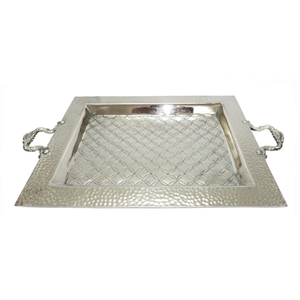 Offre spéciale de plateau carré en acier inoxydable de haute qualité plateau personnalisé de forme rectangulaire haut de gamme grand espace plateau de service - Product Image 1