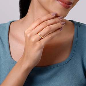 Lab Grown Gold Bypass Diamond Ring Accesorio de lujo de moda - Product Image 2