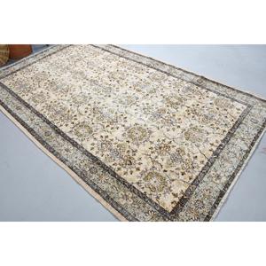 Vintage Turkish Rug, 5.8x9.8 ft Rug, Brown <b>Yellow</b> Camouflage Rug - Product Image 1