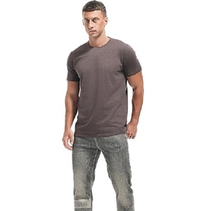 Camiseta OEM para Hombre, Hecha a Medida, 100% Algodón, Color Marrón Sólido, Cuello Redondo, Manga Corta, Corte Ajustado, Informal, Directo de Fábrica en Bangladesh - Product Image 3