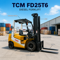 Sofort Lieferbar Gebrauchter TCM FD25T6 Materialumschlag-Gabelstapler 6000mm Hubhöhe Mit Flexibel Einstellbarem Seitenschieber