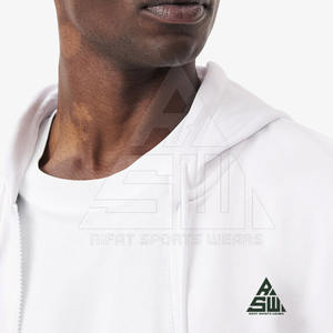 Sweat-shirts à capuche zippés pour hommes, haute qualité, meilleur prix, design personnalisé, uni, teint, mélange polyester/coton, respirant, écologique - Product Image 2