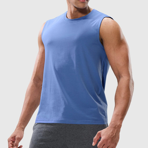 Chaleco deportivo para hombre, camiseta sin mangas de secado rápido con cuello redondo, camiseta sin mangas holgada abierta de Color sólido - Product Image 4