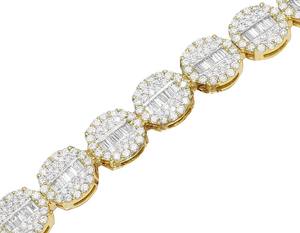 Moissanite redondo de alta calidad y Diamante Baguette en S925 pulsera clásica de Hip Hop de plata para hombres - Product Image 2