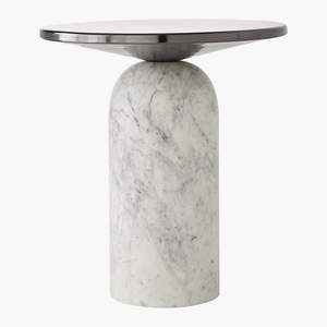 Luxury Brown Texture <b>Marble</b> Side <b>Table</b> with Stylish Rack Modern Design Versatile Accent <b>Table</b> for Living Room Office Decor Piece - Product Image 6