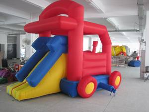 Châteaux gonflables en nylon sur le thème du train pour le plaisir des enfants au parc d'aventure ou en garderie - Product Image 3