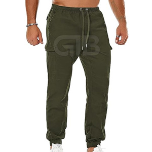 Wholesale Adult Casual <b>Drawstring</b> Jogger <b>Trousers</b> Lightweight Cotton Polyester Mid Waist Straight Pattern - Product Image 1