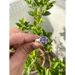 แหวนอเมทิสต์รูปไข่เงินแท้ 925 ดีไซน์หรูหราและมีสไตล์ ประเภทสินค้า นาฬิกา - Product Image 2