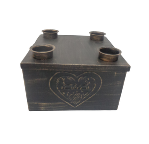 Nouveau bougeoir décoratif carré de l'avent en aluminium bougeoir fini en marbre pour noël et décor de table - Product Image 2
