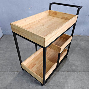 Étagère mobile à 3 niveaux de style industriel avec roulettes KB68024 - Product Image 6
