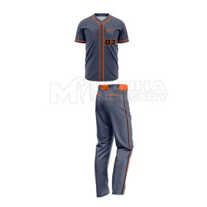Uniformes de baseball sur mesure respirants pour hommes, grandes tailles, 100% polyester, séchage rapide, vêtements d'entraînement sportifs de haute qualité - Product Image 2