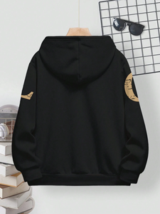 Sudadera con capucha para niña bebé, sudaderas cálidas de felpa de invierno, estampado de lazo encantador, sudaderas con capucha de algodón para niños pequeños - Product Image 5