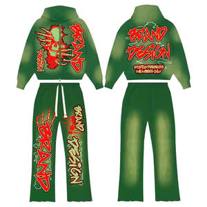 Pantalones Deportivos de Chándal para Hombre, de Primera Calidad, Transpirables, con Lavado Ácido, Apliques Vintage Bordados y Corte Acampanado - Product Image 2