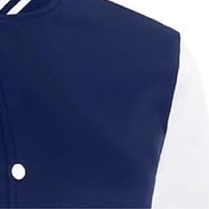 <b>Men</b>’s Classic Navy Blue Varsity <b>Jacket</b> – Premium Athletic Letterman with Contrast <b>White</b> Sleeves - Product Image 5