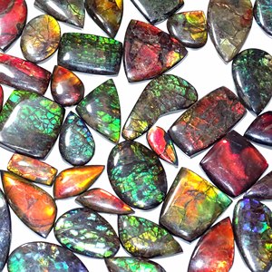 Ammolite Pierres précieuses en vrac Fabrication de bijoux Ammolite naturelle Cabochon en vrac Pierres précieuses en vrac de l'Inde Vendeur de pierres précieuses de qualité supérieure - Product Image 1