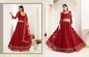 Impresionante y Hermosa Blusa Bordada con Cordones, Dupatta con Trabajo de Calado, Lehenga Choli de Poliéster con Pedrería para Bodas y Fiestas - Product Image 2