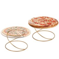 Support à gâteau en métal au design unique, finition dorée brillante, présentoir à desserts, support pour collations, pizza, burger, thé, table, fait main