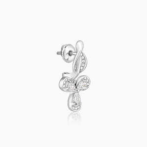 ต่างหูเม็ดเดี่ยวดอกไอริสสีเงินเซอร์คอนชุบทองโรสโกลด์ลวดลายเรขาคณิตน่ารักสำหรับงานแต่งงานของขวัญงานหมั้น - Product Image 2