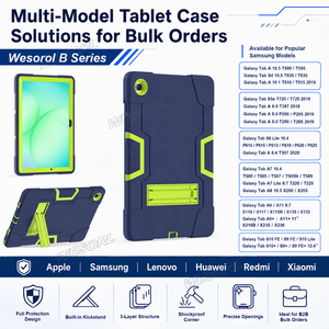 <span class=keywords><strong>Housse</strong></span> de <span class=keywords><strong>tablette</strong></span> hybride 3 couches PC silicone avec béquille pliable pour <span class=keywords><strong>Samsung</strong></span> Galaxy Tab A9 A11 A9+ A11+ A8 A7 S6 Lite S9 FE S10 FE - Product Image 5
