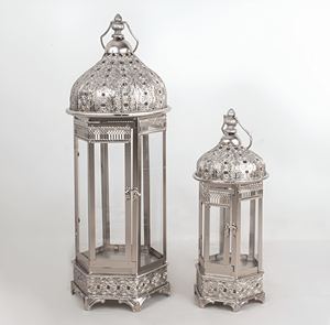 Royal <b>Silver</b> Handcrafted Metal Candle <b>Lantern</b> For Home Decoration in Wholesale Price - Product Image 2