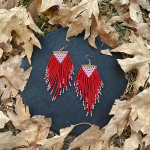 Bijoux vintage faits à la main de style bohème, boucles d'oreilles longues avec perles, accessoires de mariage tendance pour femmes - Product Image 4