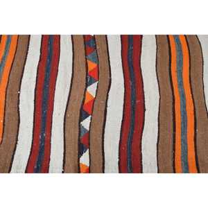Tapis turc vintage, tapis de couloir 3,2x11,8 pieds, tapis Herki Ikat marron - Product Image 5