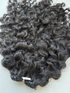 Extensions de cheveux humains bouclés vietnamiens et birmans, double trame, double épaisseur, à clipser, pour la coloration - Product Image 1