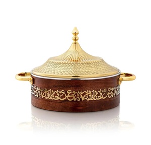 Lo último en Acacia, madera Natural y Metal, acabado dorado, cazuela de comida hecha a mano de alta calidad, calentador de comida de lujo para Hotel en casa - Product Image 3