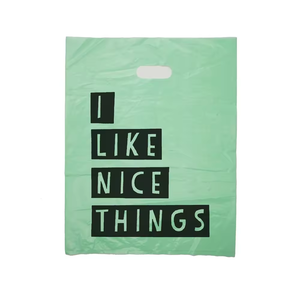 Sac à provisions en poly plastique LDPE/HDPE imprimé de logo personnalisé poignée découpée sacs à provisions en plastique pour vêtements/sacs cadeaux - Product Image 3