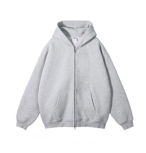 Sweat à capuche streetwear décontracté épais, vintage, zippé, tricoté de haute qualité, imprimé numériquement, hiver, 100 % coton - Product Image 3