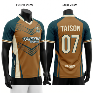 Mens <b>Cricket</b> Jersey 180 GSM Breathable Polyester Mesh Fabric Purple Gold Contrast Side Panels Sublimated Custom Logo Team Wear - Product Image 4