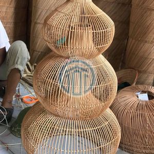 Pantalla de Lámpara de Ratán Hecha a Mano Sostenible, Forma de Tambor Cónico, Lámpara Colgante Tejida Natural, Iluminación al por Mayor para Proyectos de Interior - Product Image 6