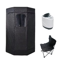 Sauna Uap Portabel 3L Spa Rumah untuk Seluruh Tubuh, Uap Basah Lipat untuk Relaksasi Detoks Pribadi, Kabin Sauna Rumah Dalam Ruangan, Mendukung OEM