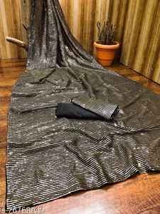 Atractivo indio pesado Georgette bordado Saree diseño único Color negro Sexy secuencia trabajo manga blusa exportaciones - Product Image 5