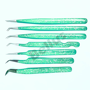 Pince à épiler classique à pointe pointue outil d'isolation en fibre enduite de poudre acier inoxydable solide pour les professionnels de salon personnalisés - Product Image 2