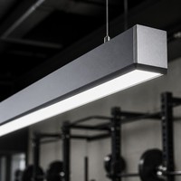 Luminaire suspendu linéaire LED en aluminium pour salle de sport et fitness, 1200 mm, 6000K, intensité variable, pour plafond de salle