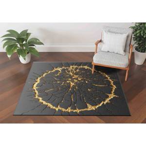 Alfombras Negras y Doradas, Alfombra para Bodas, Alfombra Kintsugi 3D, Alfombras de Lujo, Alfombra de Chenilla - Product Image 4