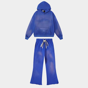 Conjunto Deportivo de 400 Gsm, Estilo Desgastado, Ecológico, Grueso, Holgado, de 2 Piezas, Sudadera con Capucha y Pantalones Jogger Personalizables - Product Image 3