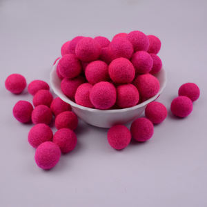 Hot <b>Pink</b> 2 cm Handmade Felt Balls From Nepal Packaged <b>Bags</b> for DIY Festive Christmas Decorations 100pcs MOQ - Product Image 1