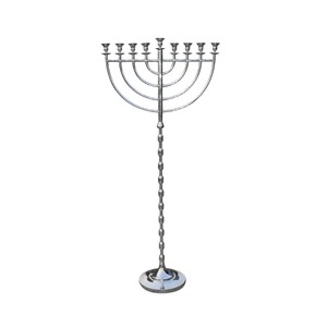 Candelabro de Menorah Chapado en bronce de 7 ramas de estilo Vintage para ceremonia religiosa y decoración del hogar candelabro de Hanukkah de Metal adornado - Product Image 3